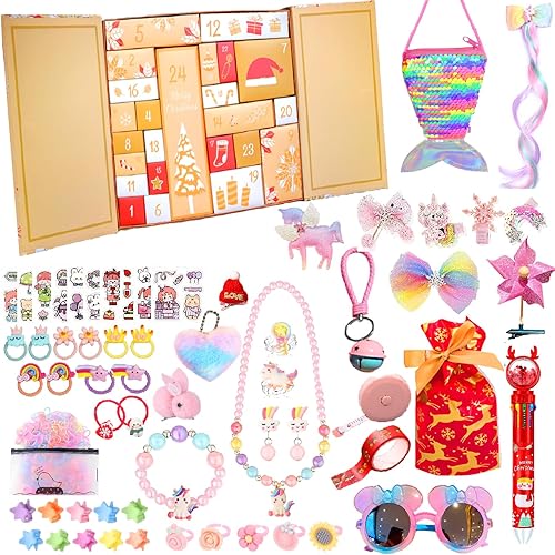 BONYIOJIO Calendario de Adviento de Navidad 2023 para niñas, calendario de cuenta regresiva para niños, caja de regalo de Navidad, caja ciega para