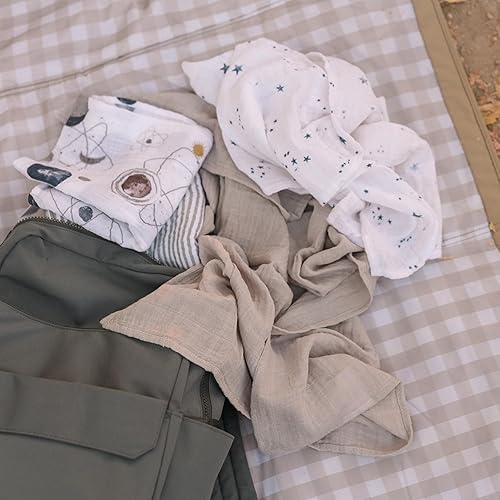 Miniatura 6 de Little Unicorn Paquete de 4 cuadrados de muselina de algodón  Lactancia, eructos, alimentación, limpieza, derrames  Manta súper suave y ligera para