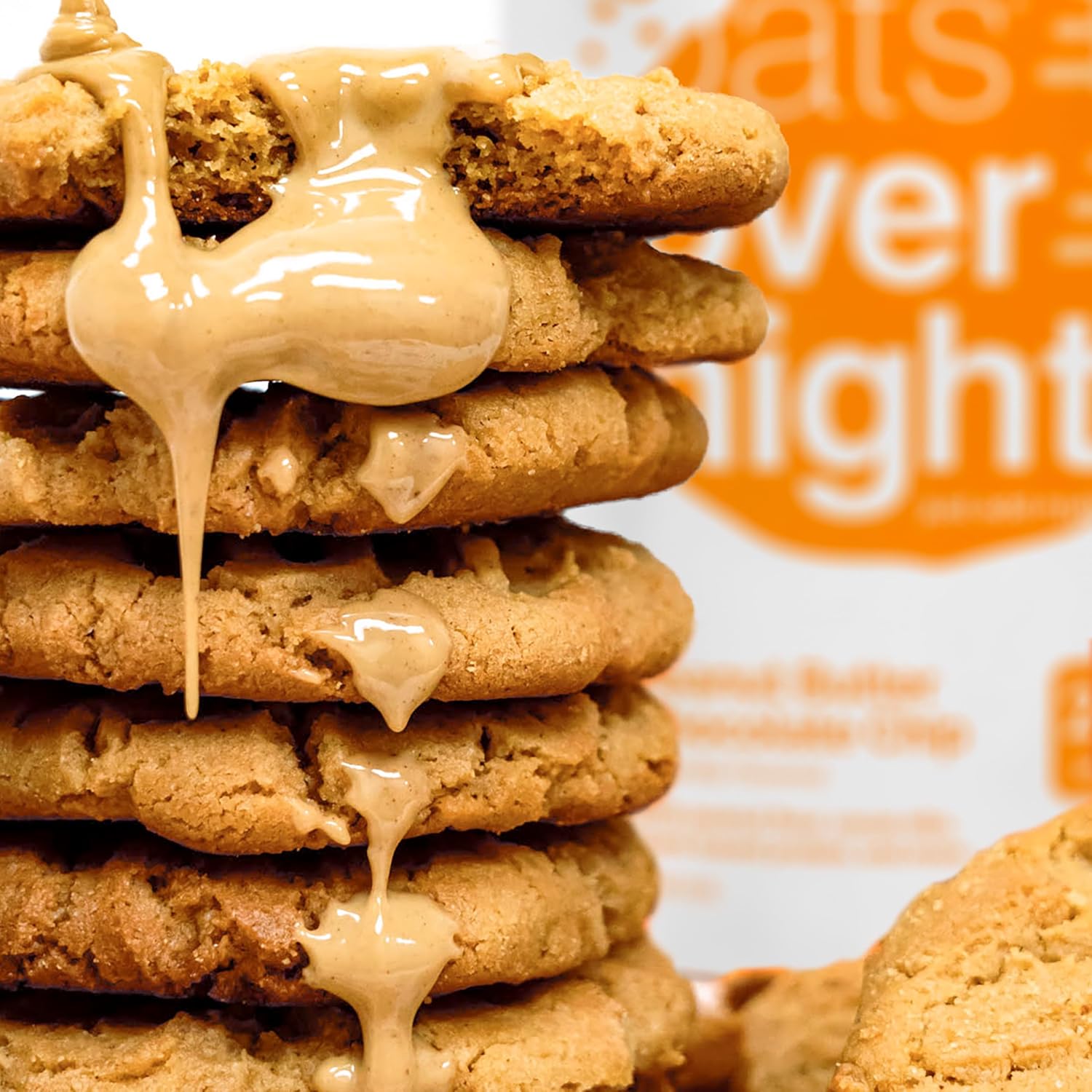 Oats Overnight Peanut Butter Chocolate Chip - Vegan Overnight Oats Protein Shake with 20g Vegan Protein Powder - High Fiber, Gluten Free, Dairy Free Oatmeal (2.4 oz per Meal) (24 Pack)