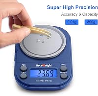Accuweight Digitális Zsebmérleg 300g/0.01g - Kék LCD Kijelzővel, Számláló Funkcióval, Ékszer, Levél, Érme Mérésére, Hordozható Precíziós Mér 3