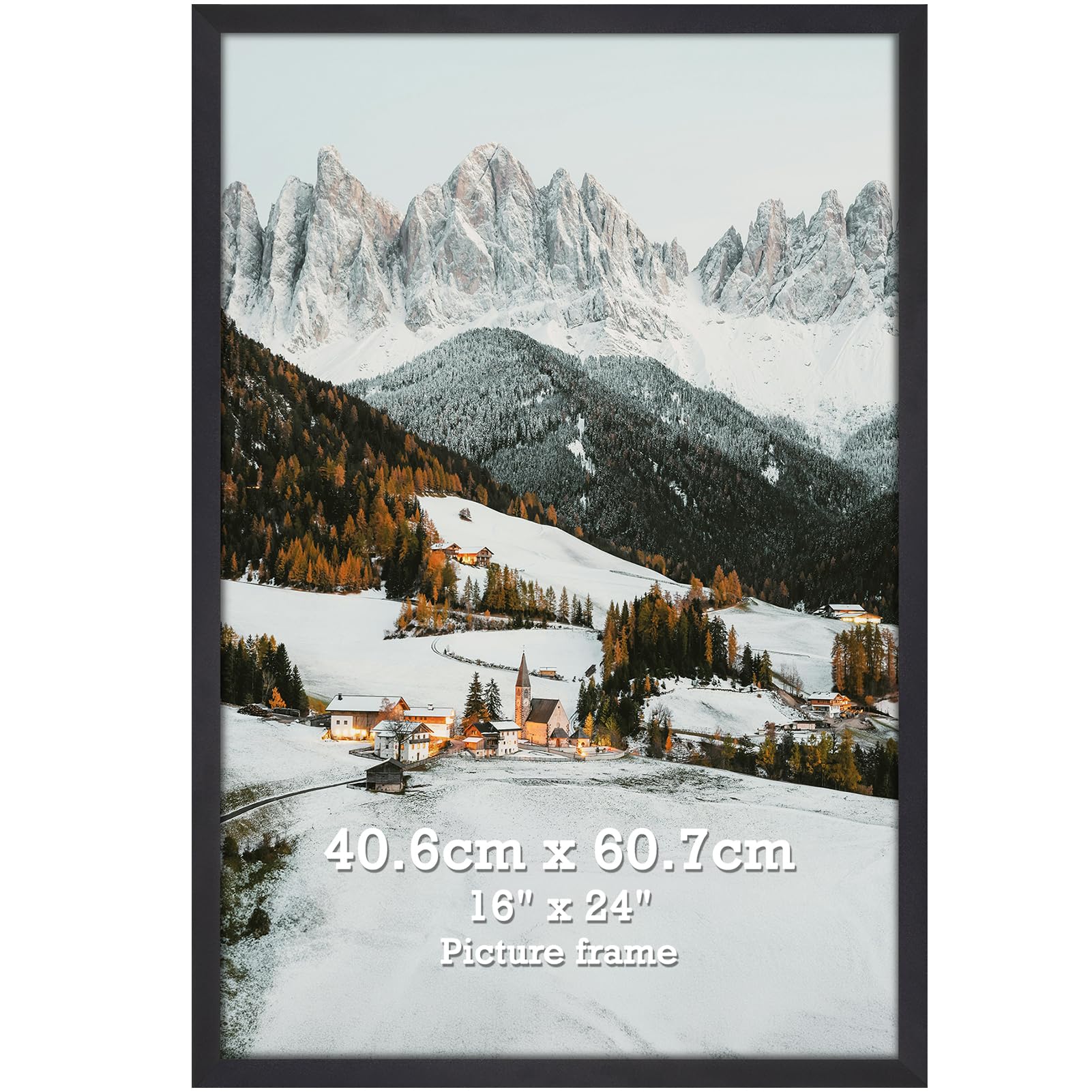 Vasemouh 40x60 cm Picture Frame Black, Single Aluminium 16x24 Inch Poster Frame Horizontal or Vertical Wall Mounting for Home, Office, Gallery โ image 1