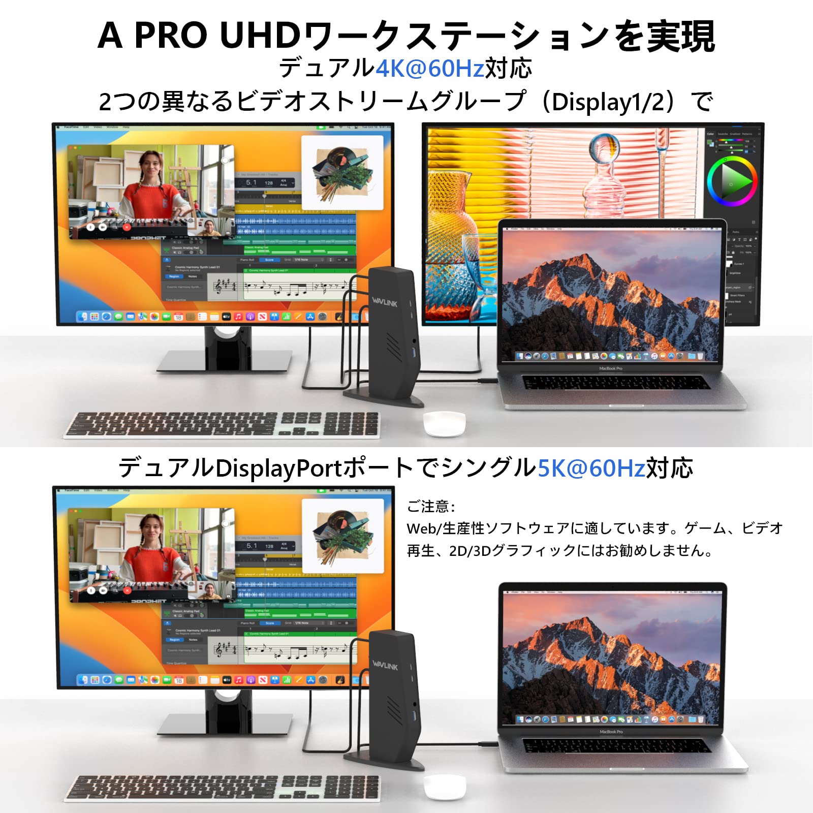 Amazon.co.jp: WAVLINK USB-C/USB-A ウルトラHDマルチディスプレイ