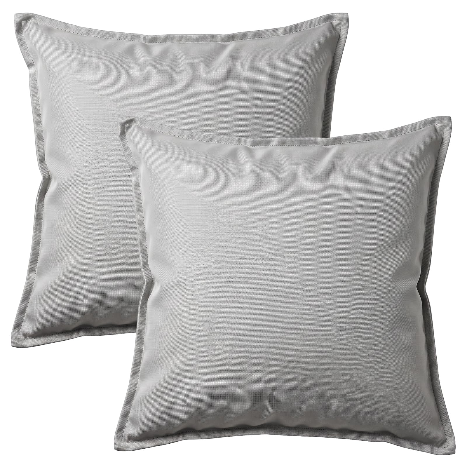 2 Pack Waterproof Outdoor Garden Furniture Seat Cushion 45x45cm Decorative Throw Pillow, Filled Cushion Cushion Covers 18"x18" for Garden Sofa Chair Livingroom Bedroom Patio (Light Grey)