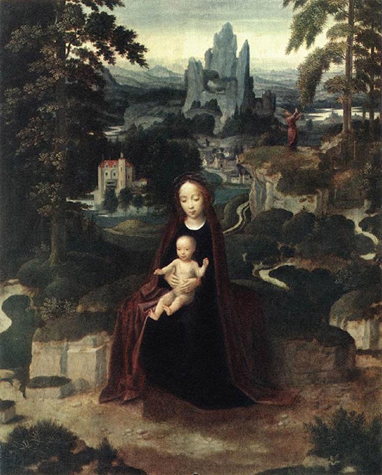 Cuadro de Riposo durante la fuga in Egitto: arte sacro de 60x90cm para decorar el salón 5
