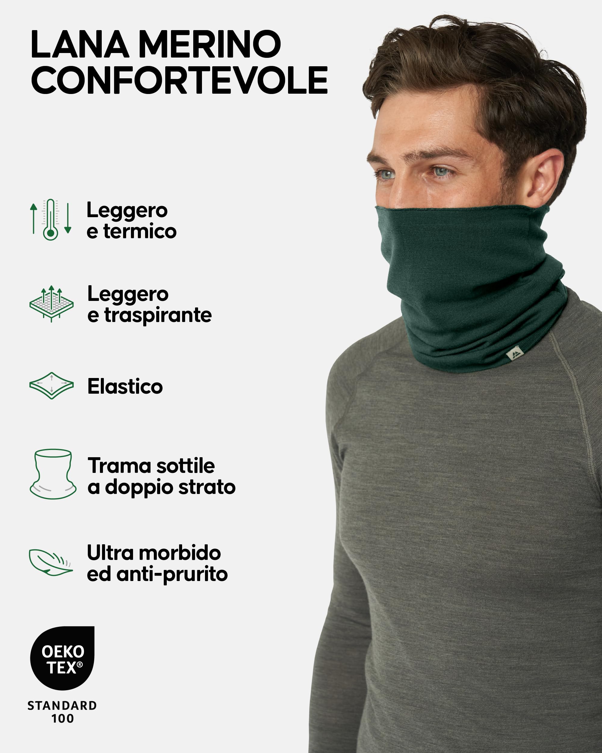 DANISH ENDURANCE Scaldacollo in Lana Merino per Uomo e Donna, Copricollo, Sciarpa, Coprifaccia Sportivo