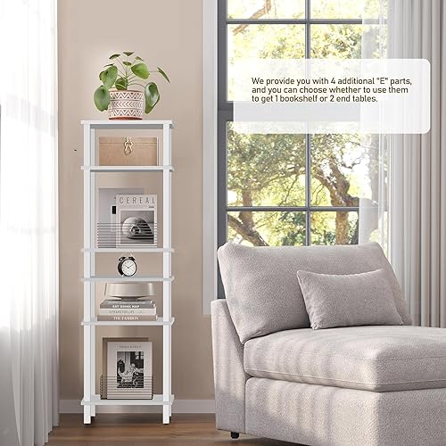 Miniatura 78 de TUTOTAK Juego de 2 mesas auxiliares, mesa auxiliar, mesita de noche, estante de almacenamiento de 3 niveles, mesa de sofá para espacio pequeño