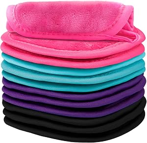 Orighty Makeup Remover Cloths Makeup Removal Face Cleansing Cloth, Reusable Makeup Remover Pads Remove Instantly Dirt with Just Water, 5 x 5 in (12 Pack)