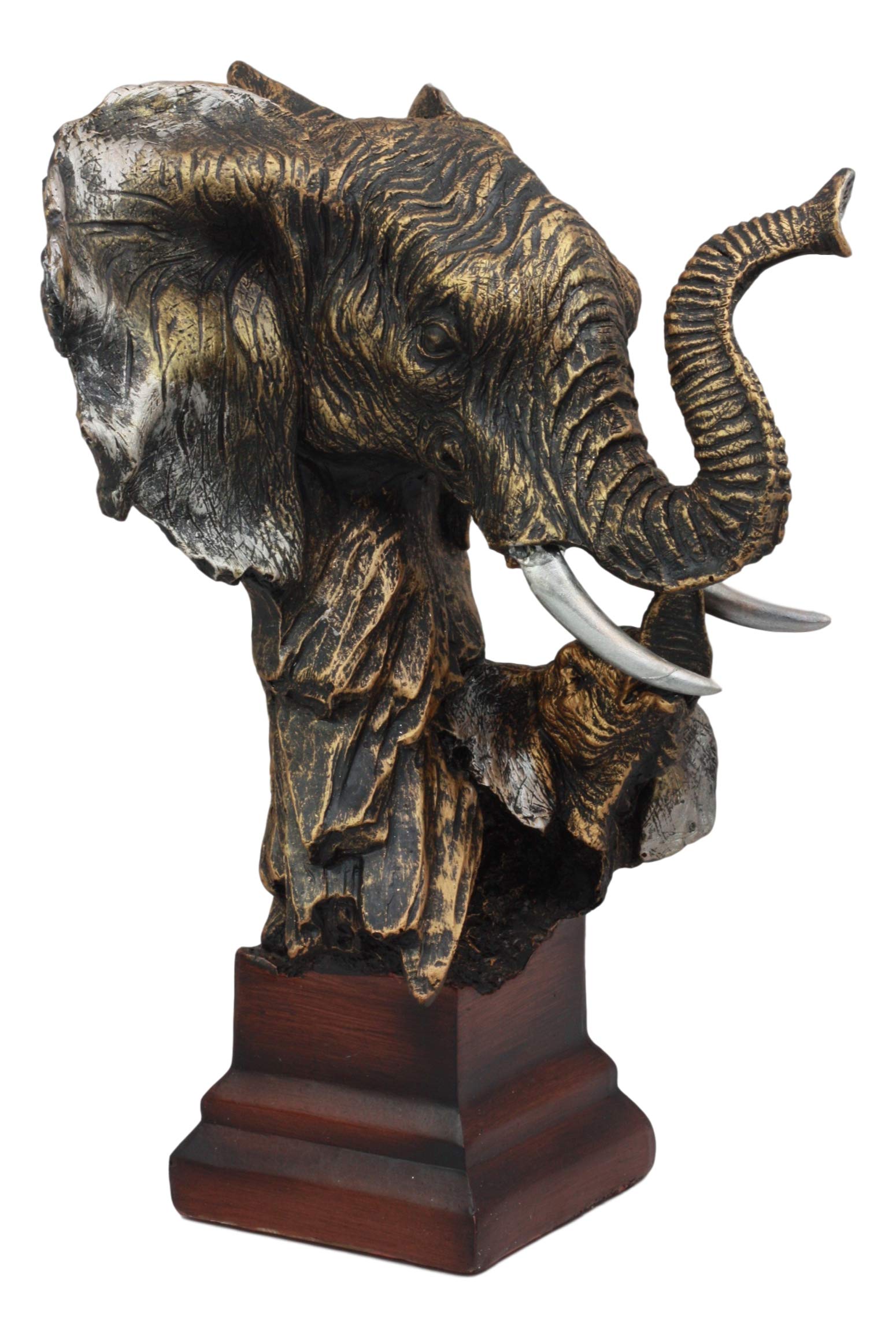 Buy Ebros Noble Bush Elephant Head Bust Statue On Woodlike Pedestal for