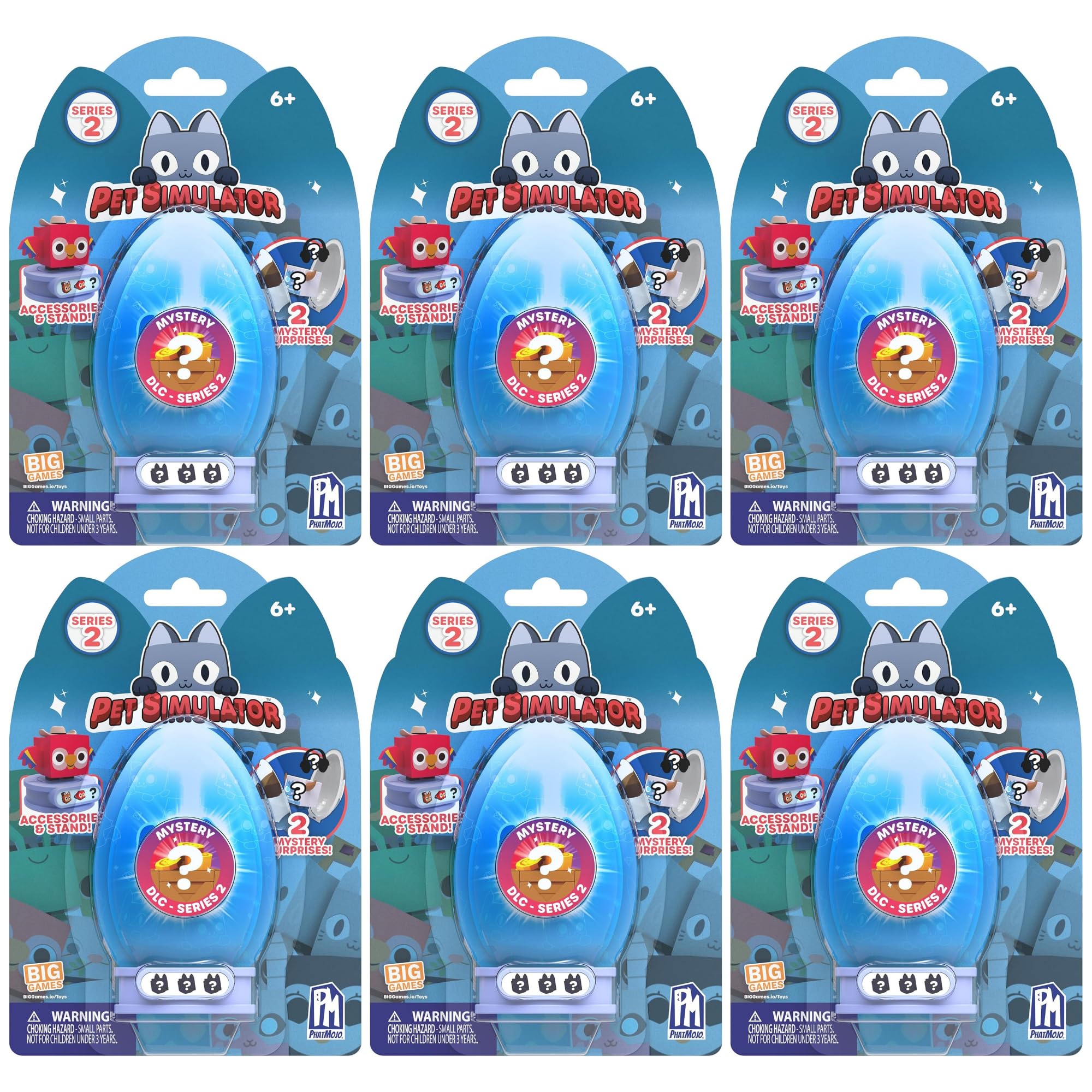 Pet Simulator Roblox Series 1,2 & 3 Limited Edition Cube Plush - Lucky Blind Box's, Bundles, Blind Bags & Figures - (Series 2 Pet Figures with DLC - Pack of 6)