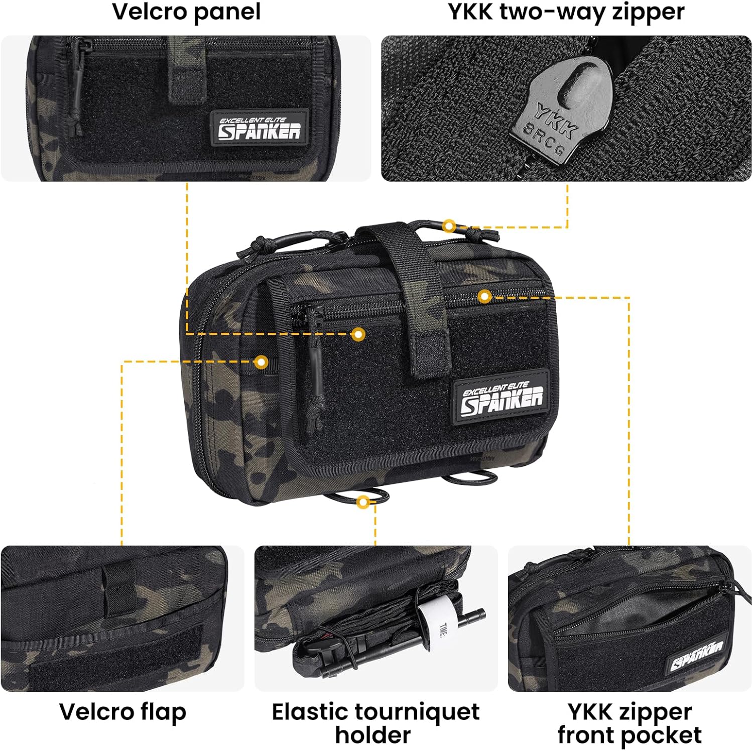 EXCELLENT ELITE SPANKER Tactical First Aid Pouch IFAK Rip Away Molle EMT Pouch Compact Admin Pouch Medical Utility Pouch Emergency Survival Kits for Tactical Vest,Backpack - Image 5