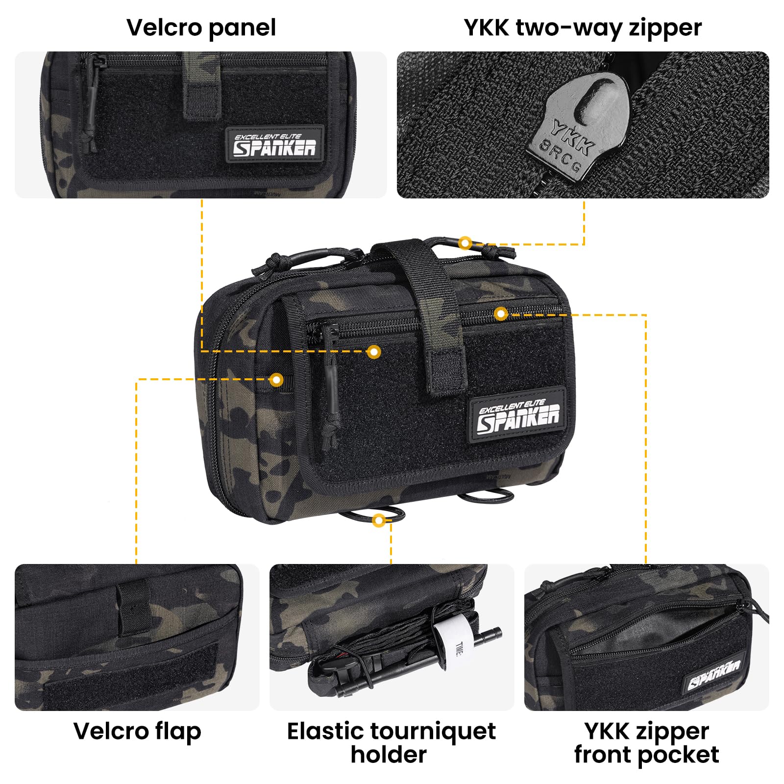 EXCELLENT ELITE SPANKER Taktische Erste-Hilfe-Tasche, IFAK Rip Away Molle EMT Tasche, kompakte Admin-Tasche, medizinische Utility-Tasche, Notfall-Survival-Kits für taktische Weste, Rucksack