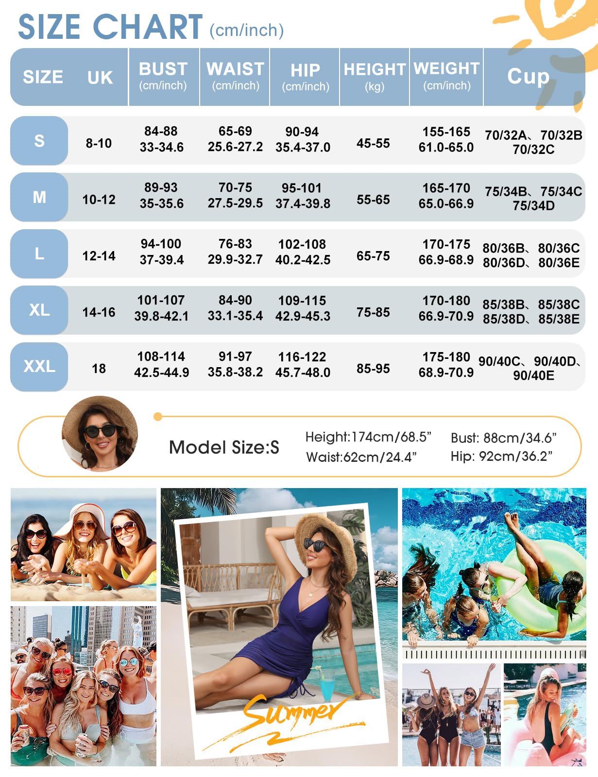 Tuopuda Maillot de Bain Une Pièce Femme Sexy Col en V Profond Push Up Maillot Contrôle Ventre Robe de Bain Transparent en Maille Elégant Maillots Une Pièce