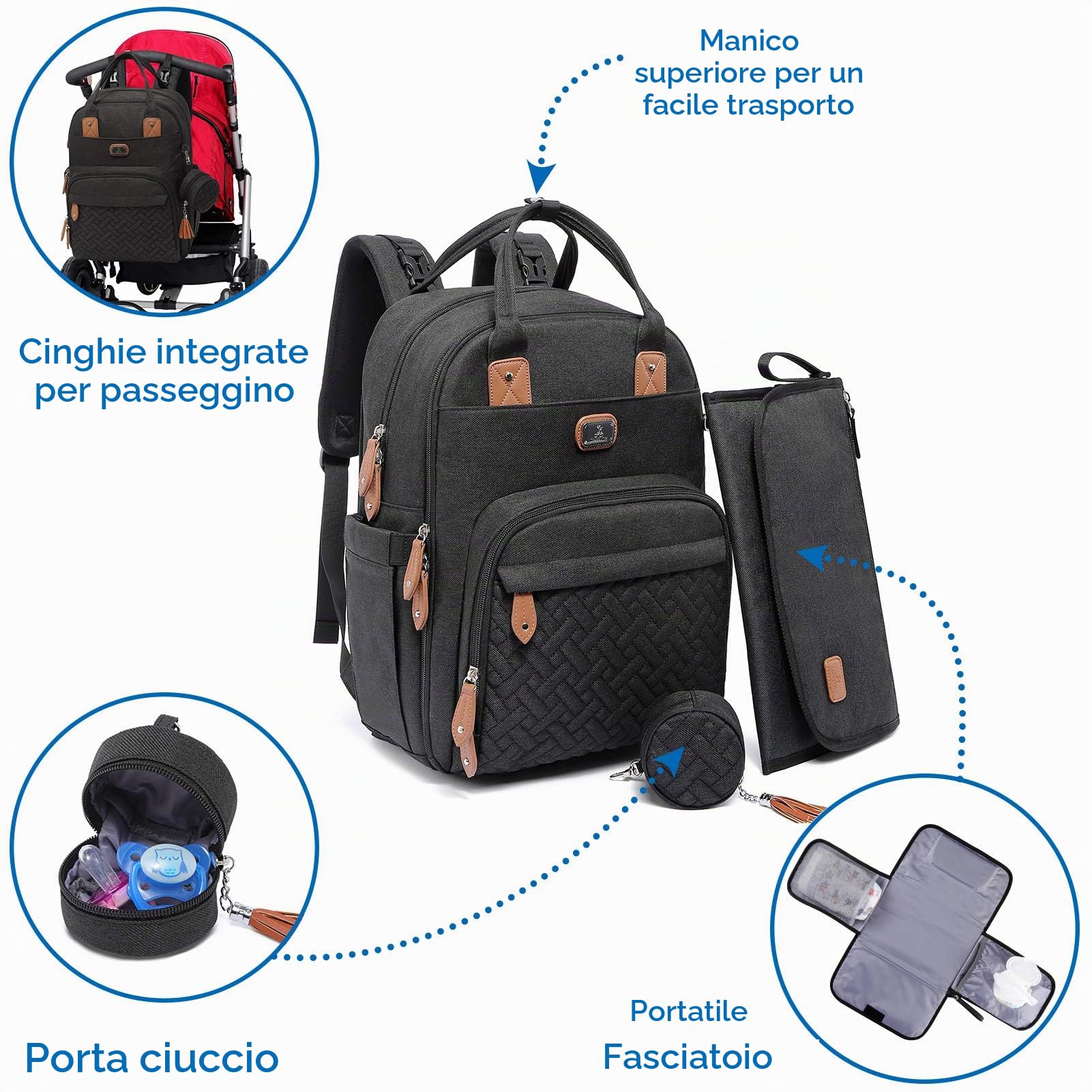 Borsa fasciatoio grande multifunzione Zaini bebè