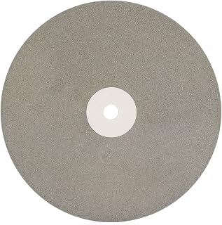 8 inch Diamond Disc Grit 320 High Density Coated Flat Lap Lapping Lapidary Wheel Glass Jewelry Polishing Tool Grinding Sharpening Metal Back 1/2 Arbor GRIT0320