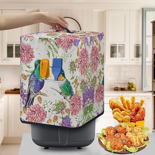 Miniatura 4 de ZFRXIGN Funda antipolvo para freidora de aire con diseño de colibríes, funda para electrodomésticos de cocina, reutilizable, bolsa para freidora de