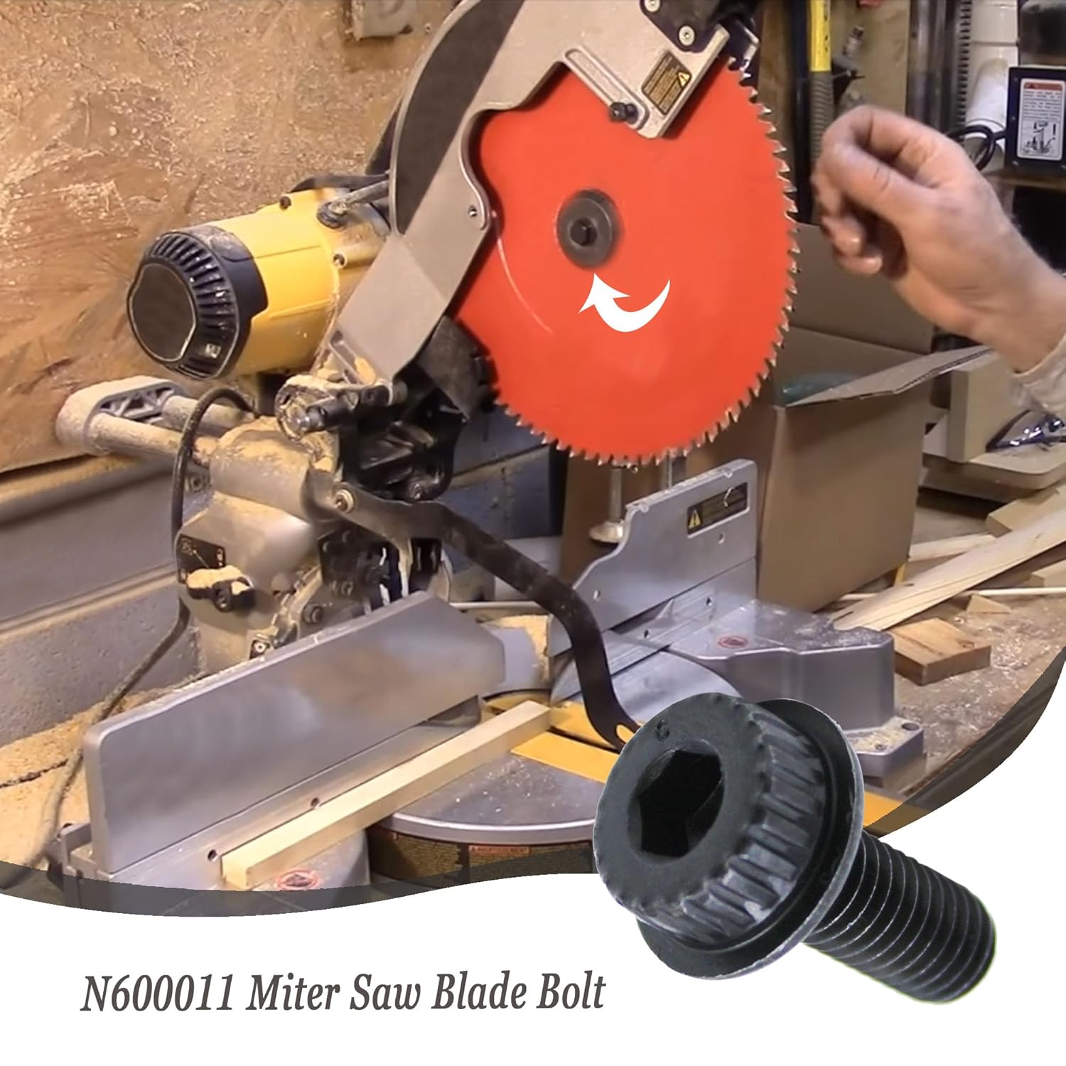 N600011 Miter Saw Blade Bolt Fits for DeWalt DWS780 Miter Saw,Compatible DeWalt Miter Saw Models DWS716XPS DWS715 DWS779 DWS713 DCS361M1 DWS716 2 Pcs.