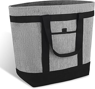 mosago Insulated Cooler Tote Bags, Soft Totes with Top Zipper and Sided Pockets for Pizza Delivery Grocery Shopping Travel Beach, Large Leak Proof Food Delivery Bag Frozen/Thermal Foods, Collapsible