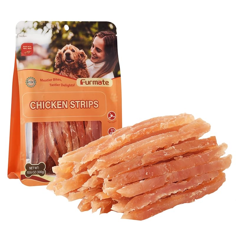 Petisco de Carne Seca de Frango para Cães Furmate, Tiras de Peito de Frango, 300 g