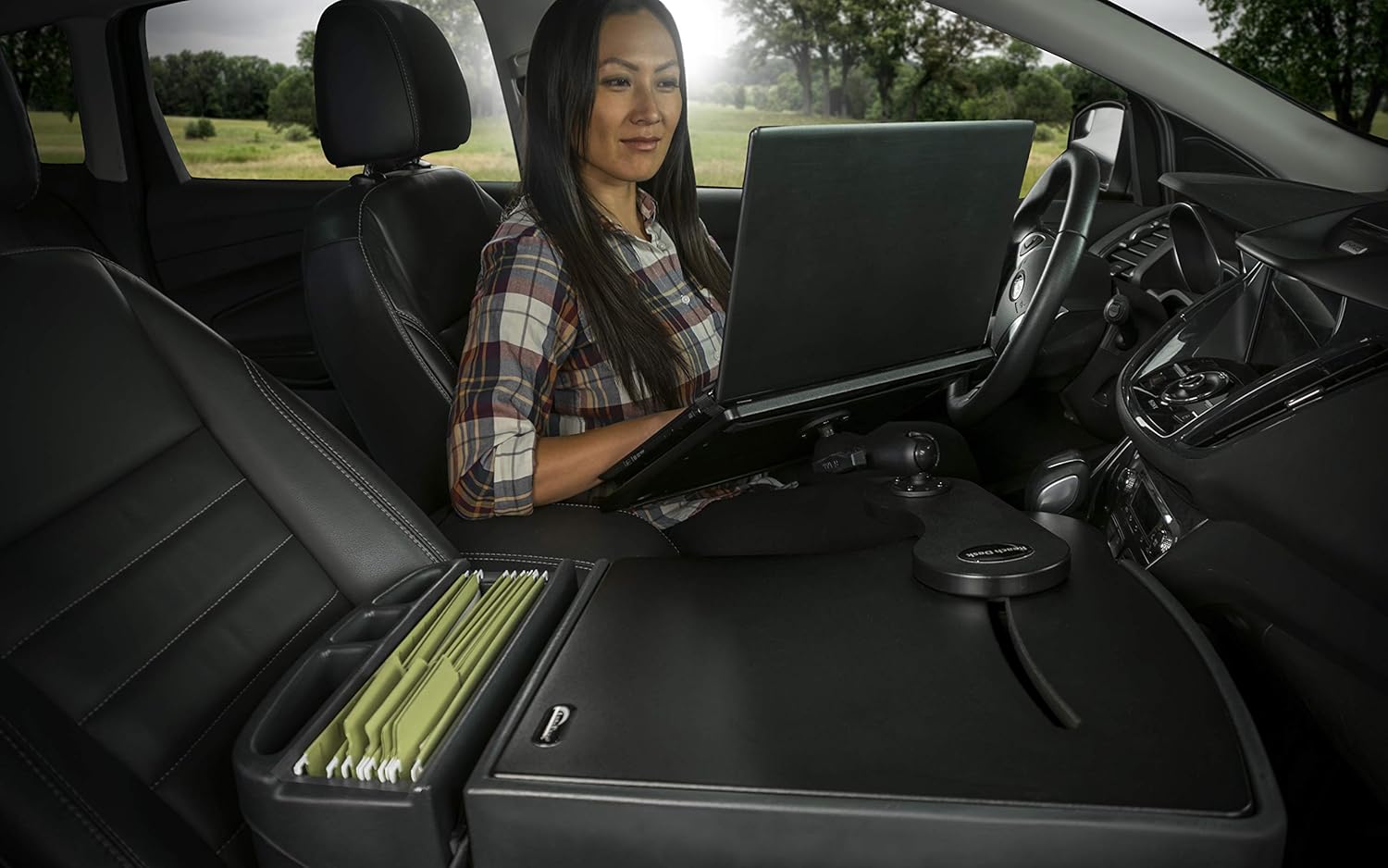 AutoExec AUE10070 Reach Front Seat Car Desk Black Finish : Everything Else