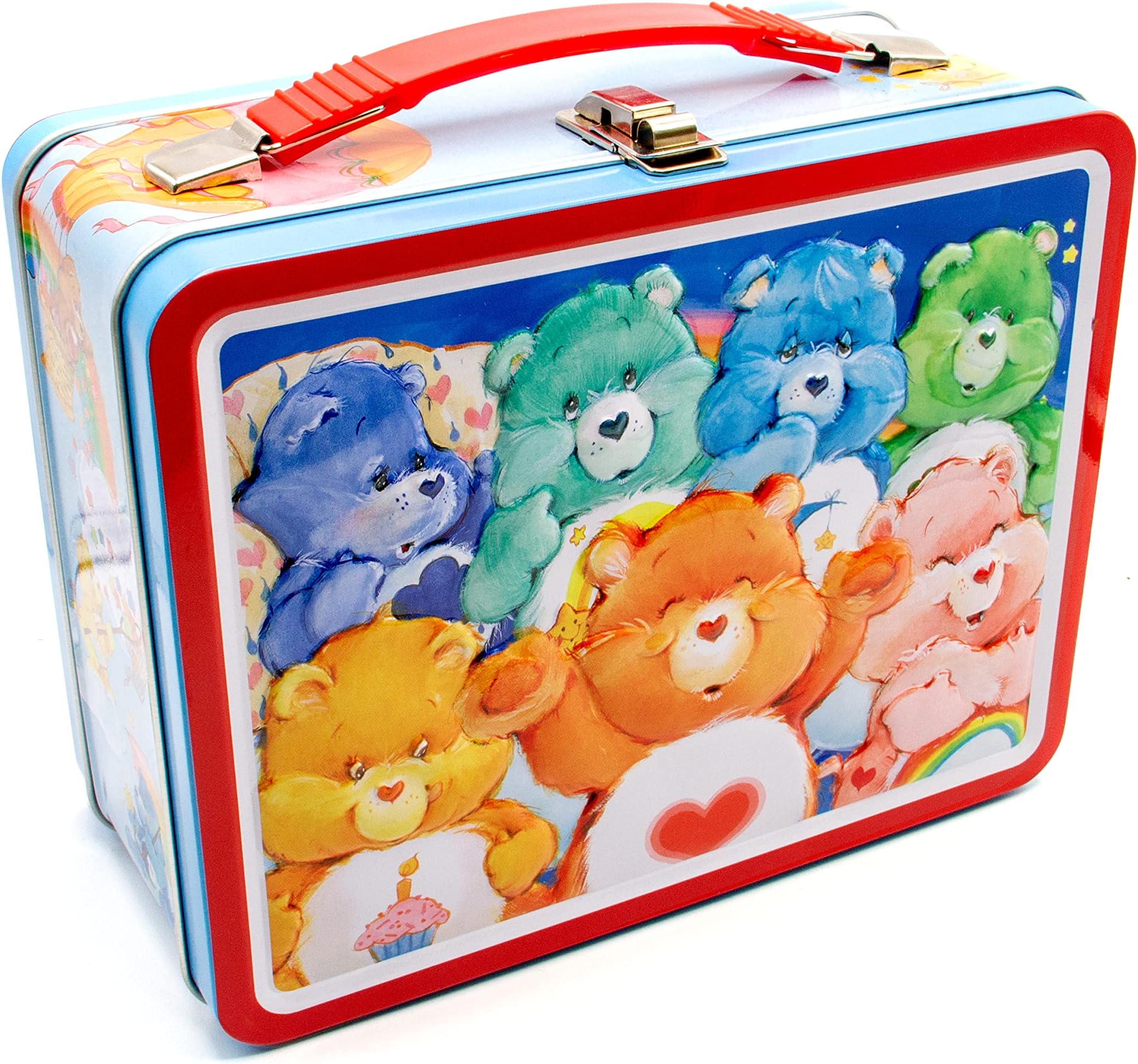 AQUARIUS Care Bears Fun Box - Sturdy Tin Storage Box with Plastic Handle & Embossed Front Cover - Officially Licensed Care Bears Merchandise & Collectible Gifts