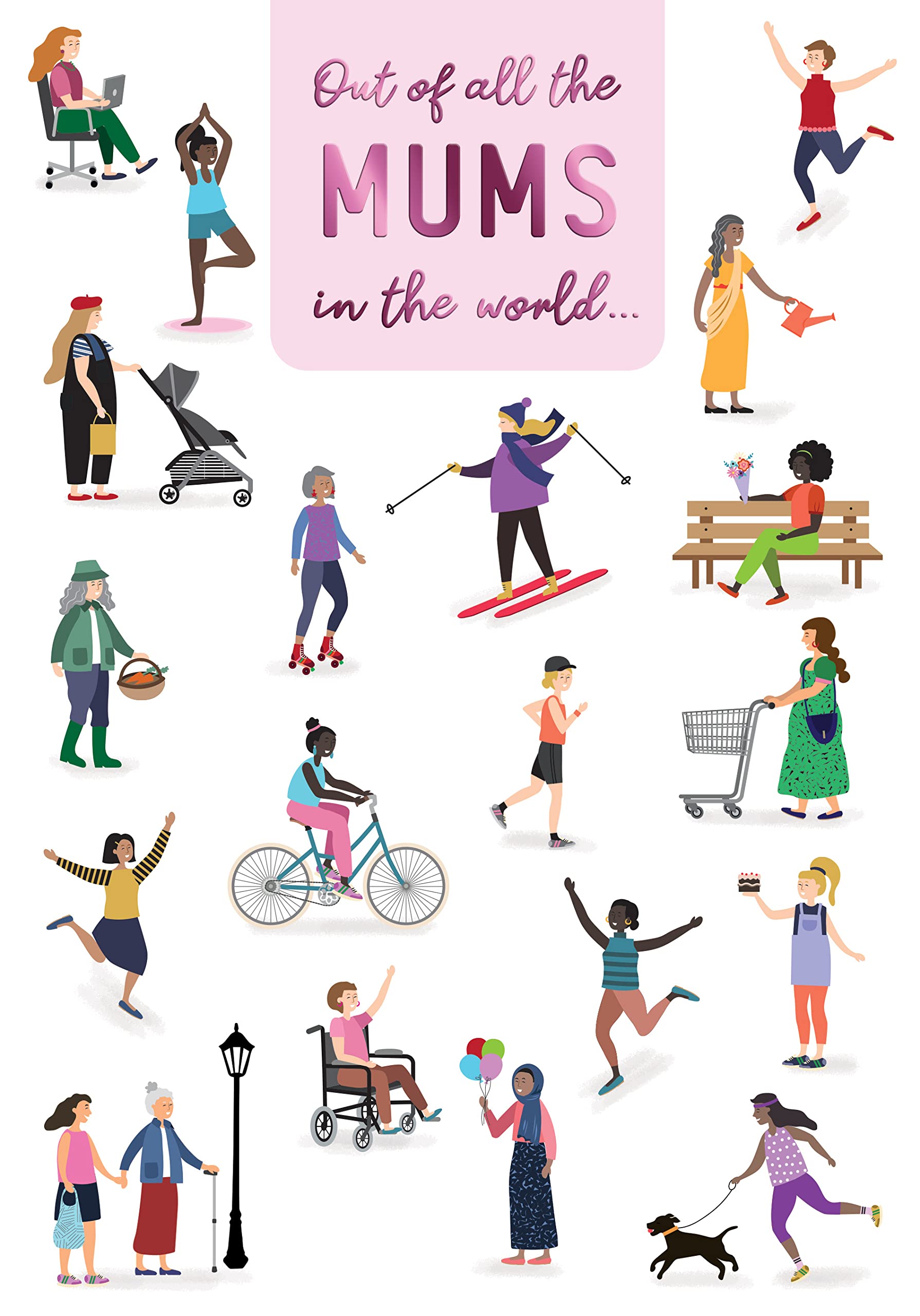 Piccadilly Greetings Mother's Day Card Out of All Mums in the World - 9 x 6 inches
