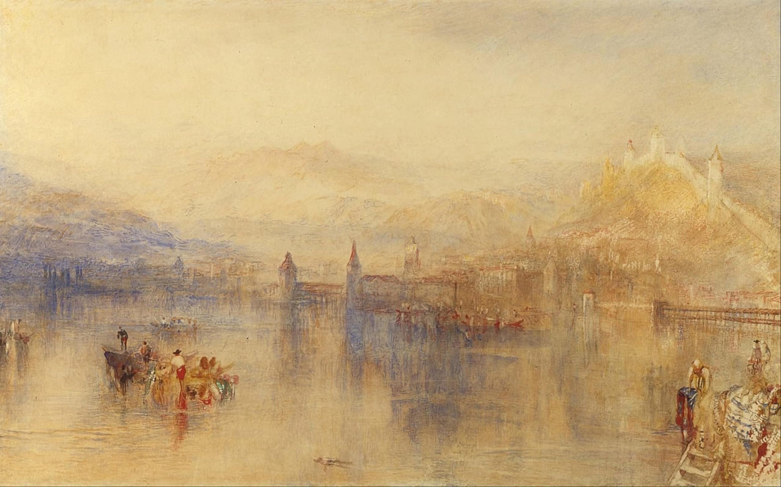 SERENDIPITP Aesthetic Poster Photo Wall Print Retro Picture Lucerne From the Lake by Mallord William Turner Modern Wall Artwork for Home Decor 60x90cm