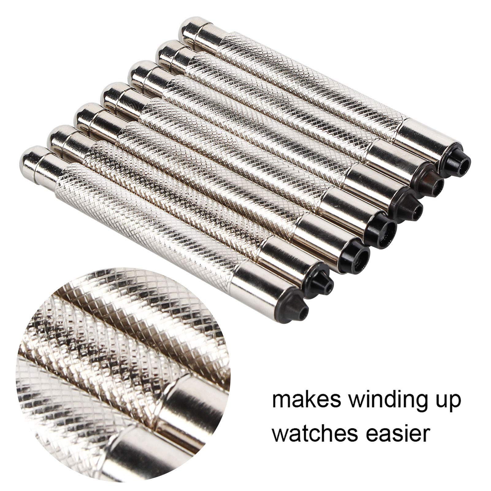 Set Avvolgitore Orologio, Kit Riparazione a Vite 7 Pezzi 3,0-7,0 | Pomello in Acciaio Inox, Adatto Alla Maggior Parte delle Corone, Resistente