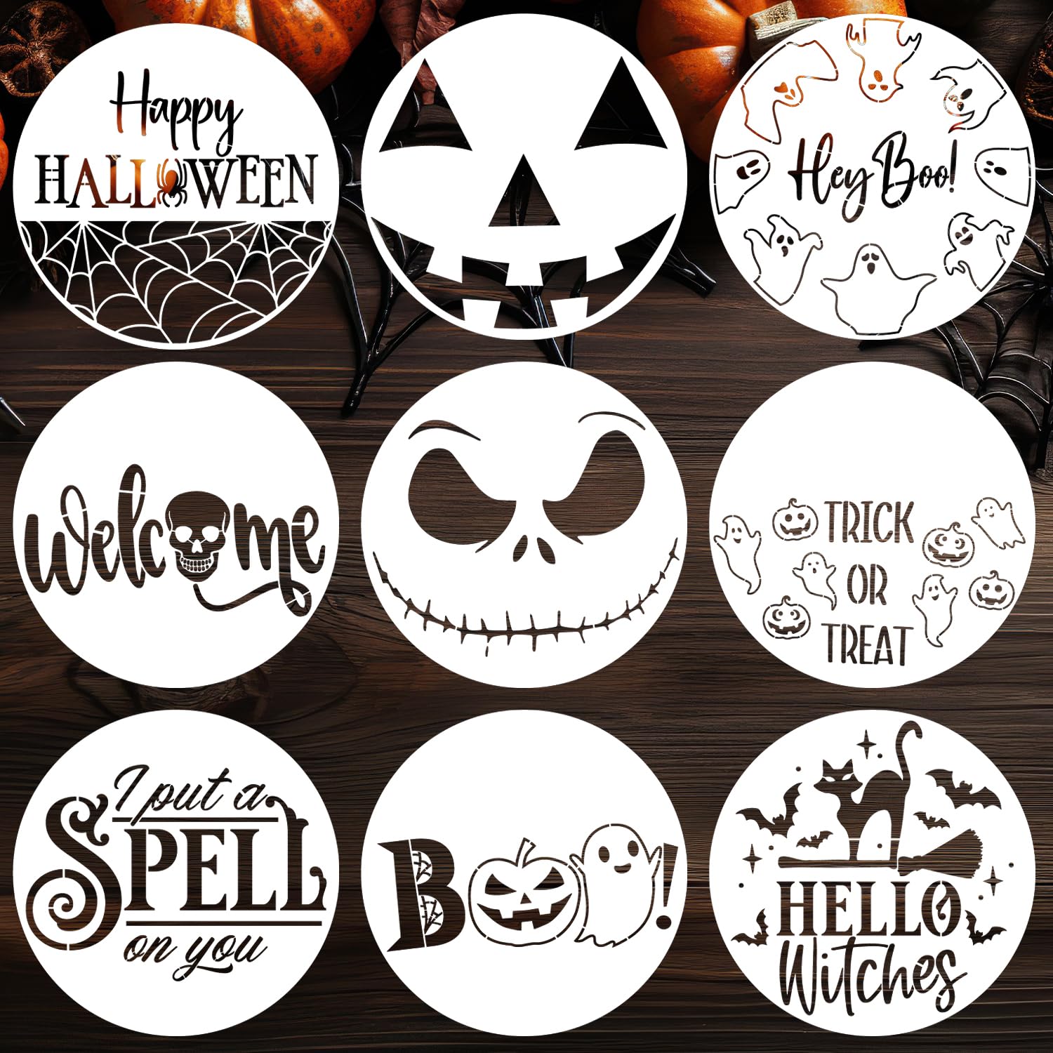 15x15cm 24 Pcs Halloween Thème Pochoir Paint Stencils Set, Réutilisable
