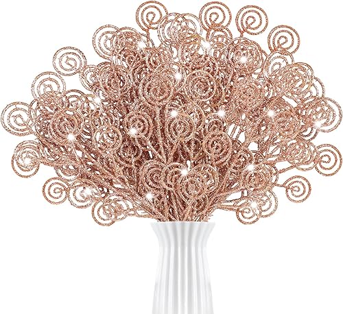 Miniatura 1 de TIANMU 30 piezas de selecciones de árbol de Navidad de 11.6 pulgadas, tallos de ramas de flores artificiales de Navidad, dulces de Navidad, coronas,