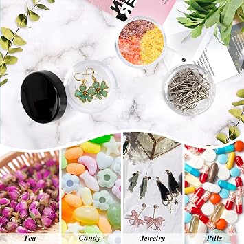 48 PCS Empty Plastic Cosmetic Jars, 10ml Travel Pots for Toiletries
