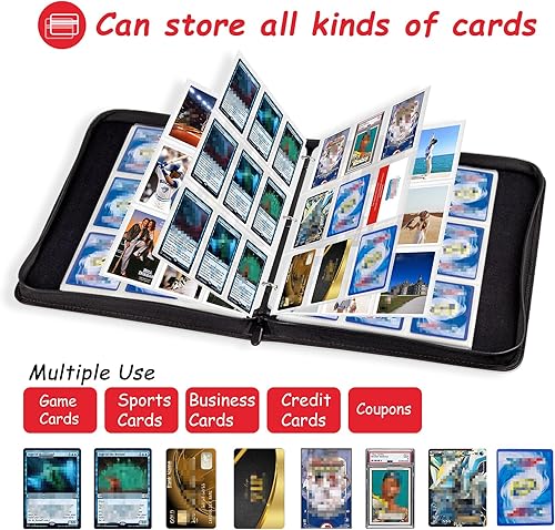Miniatura 6 de GEAoffice Carpeta de 9 bolsillos compatible con tarjetas intercambiables con capacidad para 900 tarjetas, colección de tarjetas de intercambio con