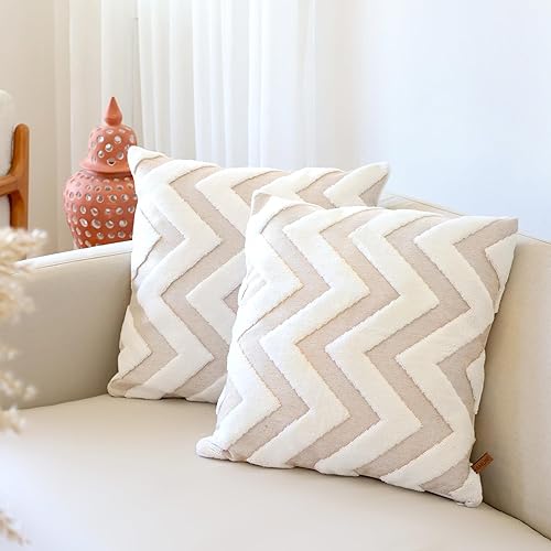 HAMUR Juego de 2 fundas decorativas para cojín de 20 x 20 pulgadas, suaves y duraderas, para decoración del hogar, para sofá, sala de estar,