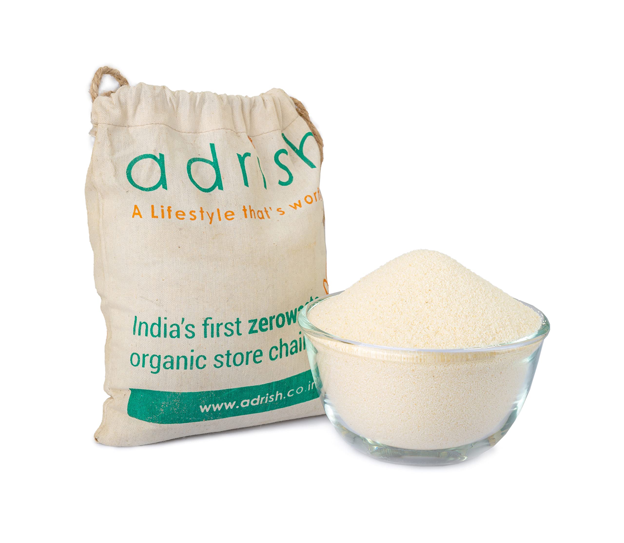 Adrish Zerowaste Organic Wheat Suji -5kg