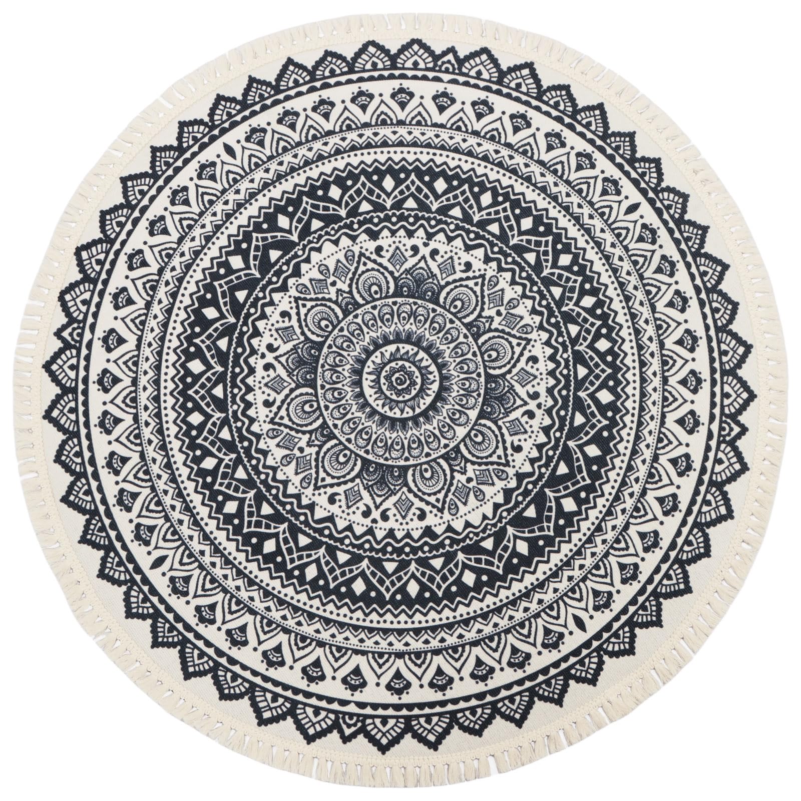 Round Rugs for Living Room 100 cm Bobo Carpet Non Slip Machine Washine Bedside Floor Rug for Bedroom Kitchen Bedroom Hallway Entrace 3100