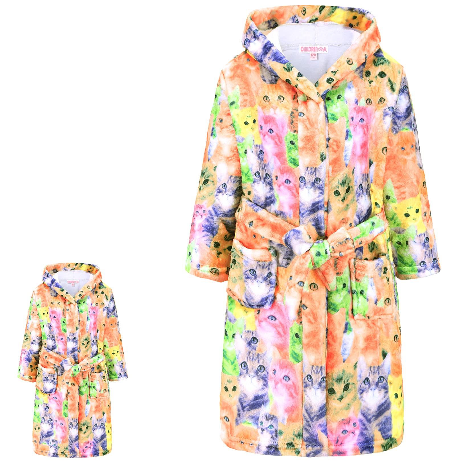 CHILDRENSTAR Matching Girls & Doll Robe Kids Bathrobes Plush Soft Fleece Pajamas Sleepwear