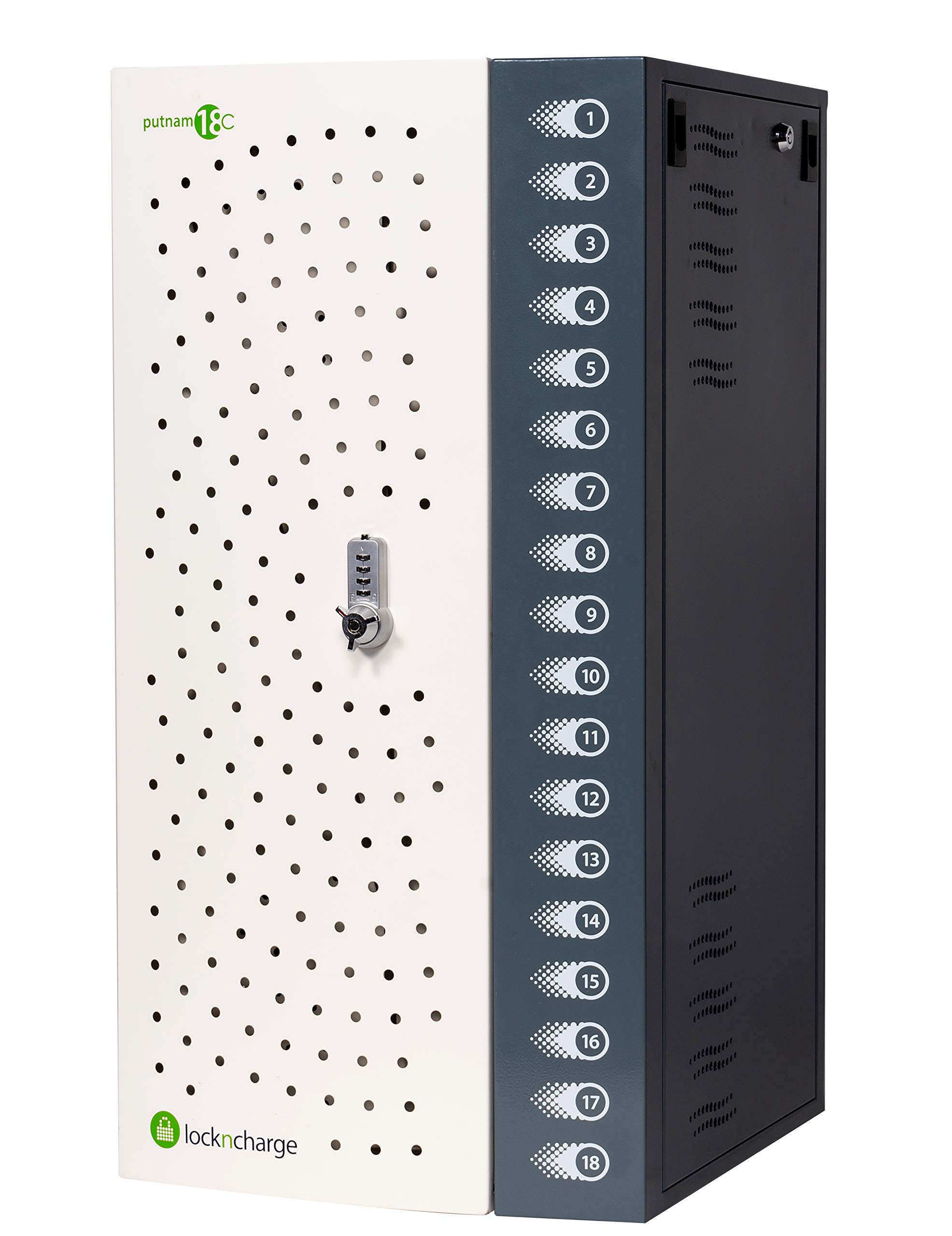 LocknCharge Putnam 18-C Base Charging Station- Charge, Store and Secure 18 Laptops or Tablets (10227)