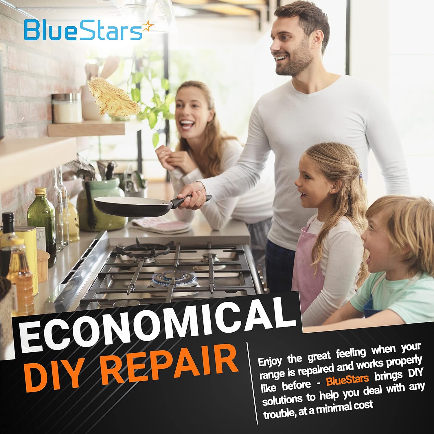 BlueStars 3412D024-09 Gas Range Sealed Burner Head & Igniter Assembly Replacement – Compatible with Magic Chef & Maytag Ranges - Replaces 12500050 3412D018-09 - Pack of 4