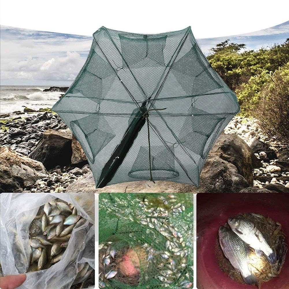 6/12 Fori Rete da Pesca Pieghevole Automatico Trappola Rete da Pesca Netto Gamberetti Gabbia Nylon Granchio Pesce Trappola Colata (6 Fori)