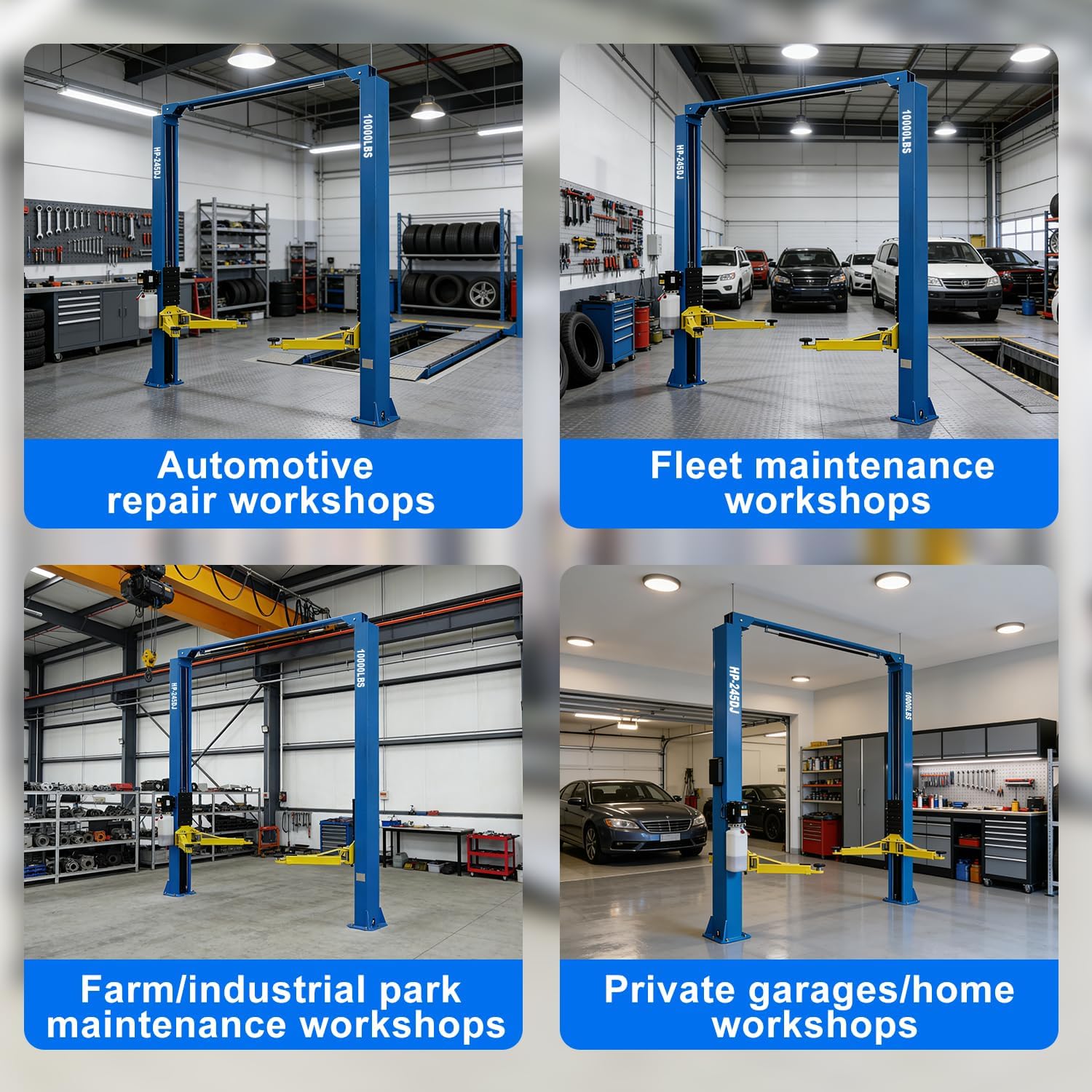 10,000 lb Overhead 2-Post Car Lift, Clear Floor Hydraulic Auto Lift, 73" Max Height, Garage & Shop Vehicle Hoist with Safety Lock Release, 110V, 3-Year Warranty, 2026