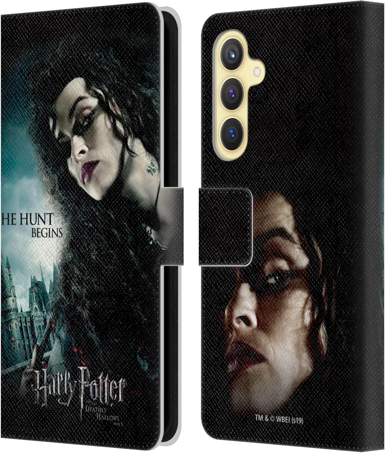 Head Case Designs Officially Licensed Harry Potter Bellatrix Lestrange Deathly Hallows VII Leather Wallet Case Compatible with Samsung Galaxy S23 FE 5G
