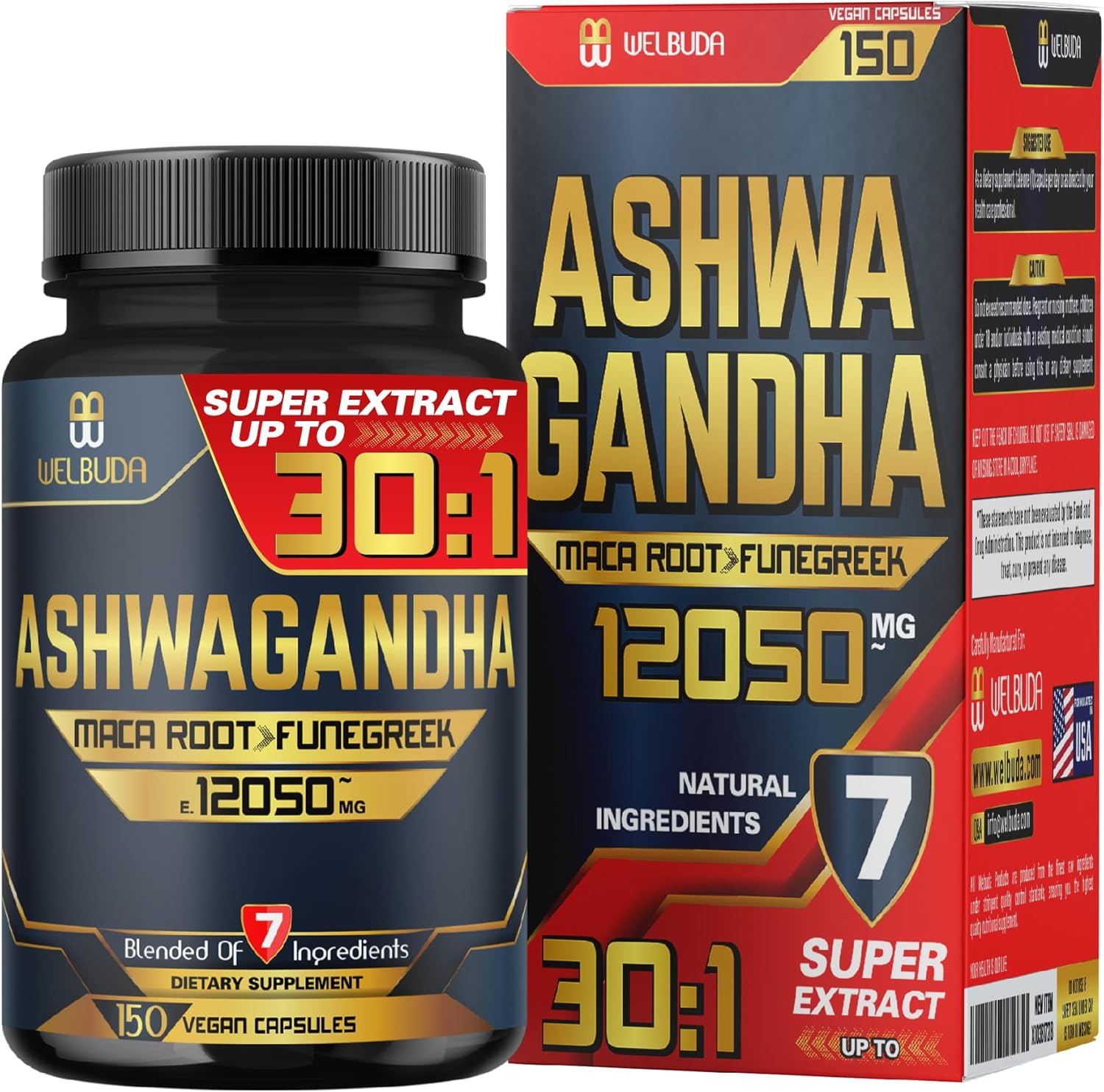 150 Capsules Ashwagandha Extract 301 Supplements 12050mg