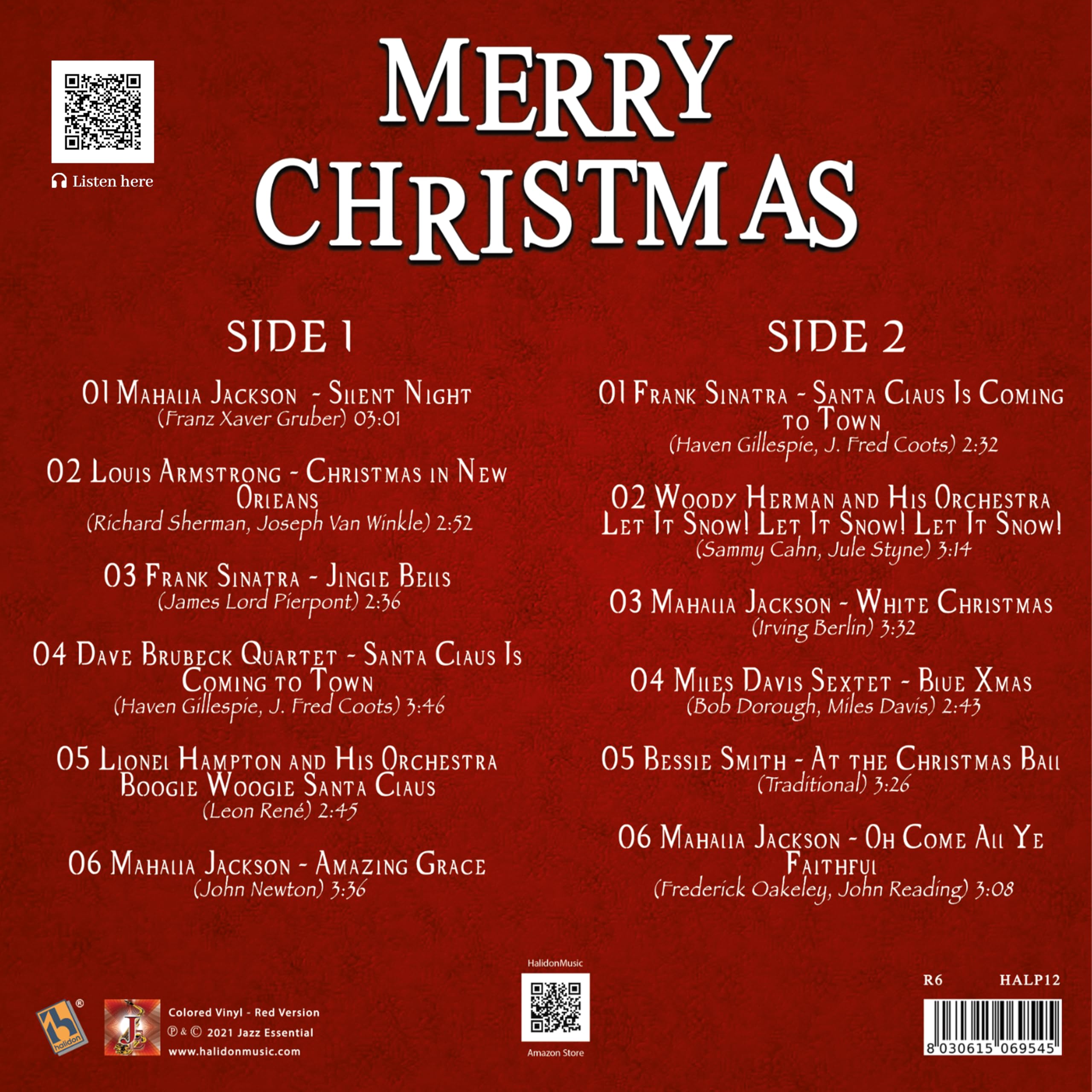 Merry Christmas Vinile Colorato Rosso Rimasterizzato) Louis Armstrong, Mahalia Jackson, Frank Sinatra, Miles Davis Sextet