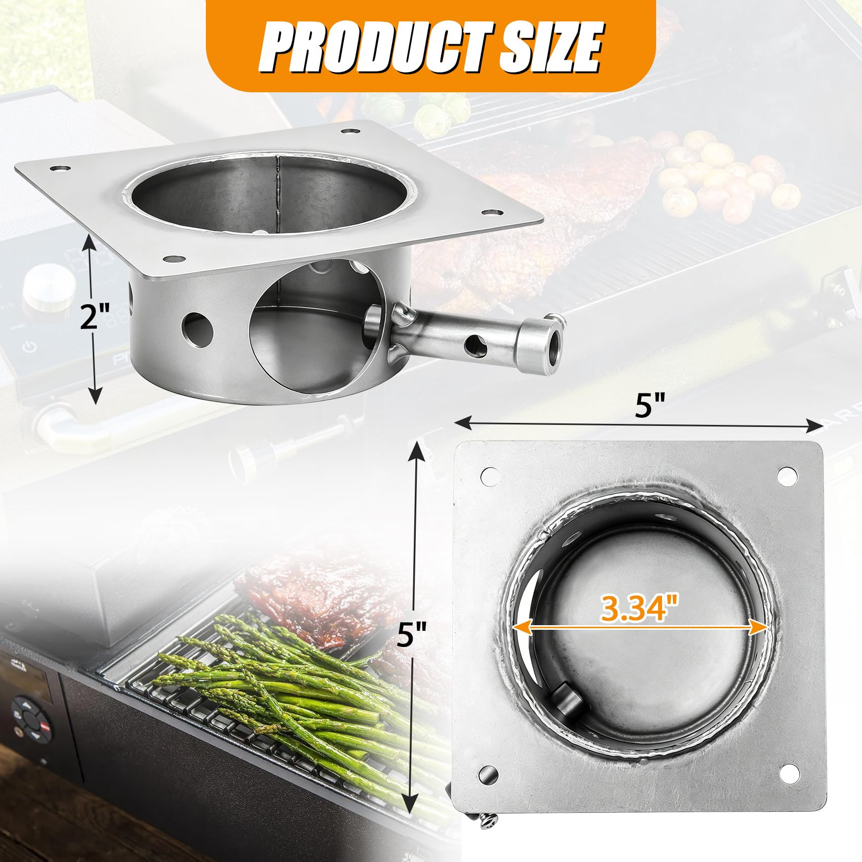 Parti di ricambio per braciere per griglie a pellet Traeger Ranger, Scout e PTG, KIT0467, KIT0370, SUB1442, bruciatore di ricambio per bruciatori Traeger Ranger, Scout, PTG, Trailhead Grill