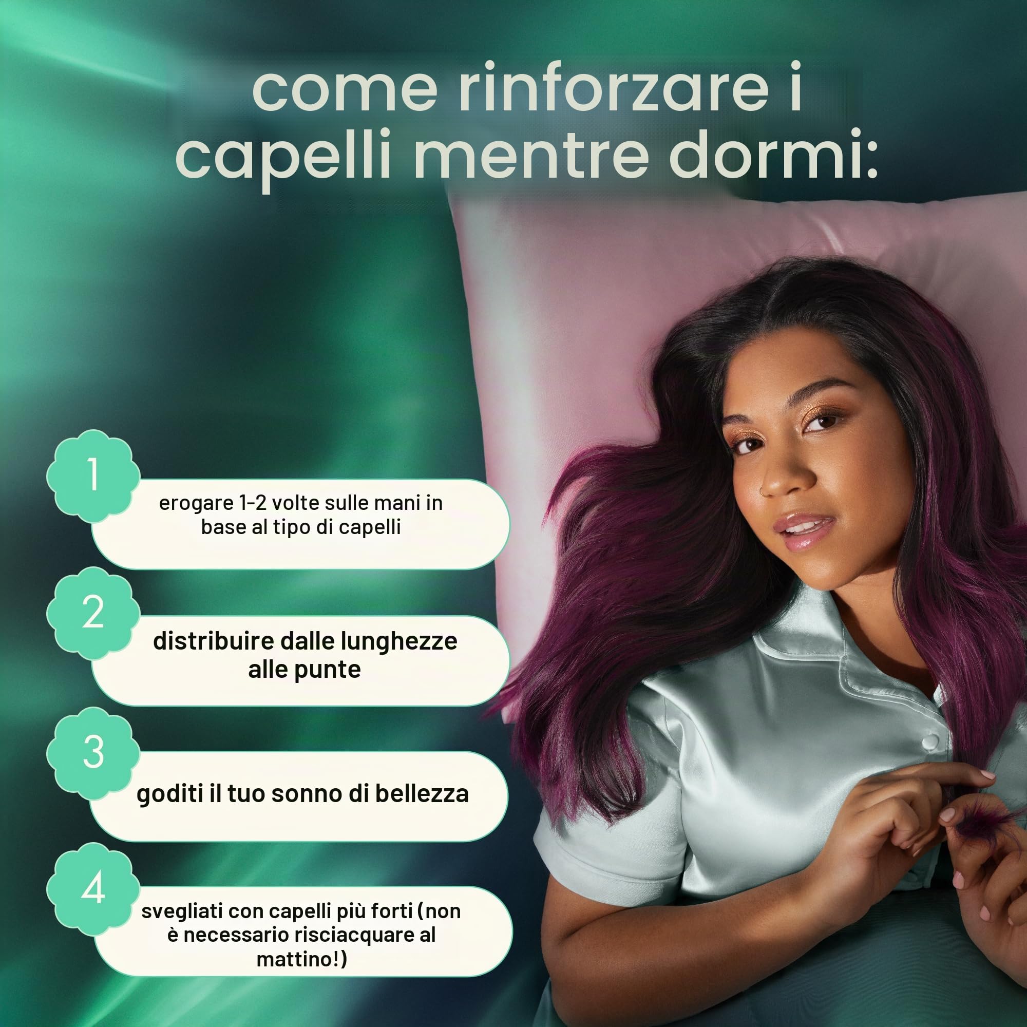 amika Midnight Mender Strength Repair Maschera per capelli durante la notte - Balsamo senza risciacquo + trattamento con doppie punte per ciocche danneggiate e fragili - Ripara la cura dei capelli per