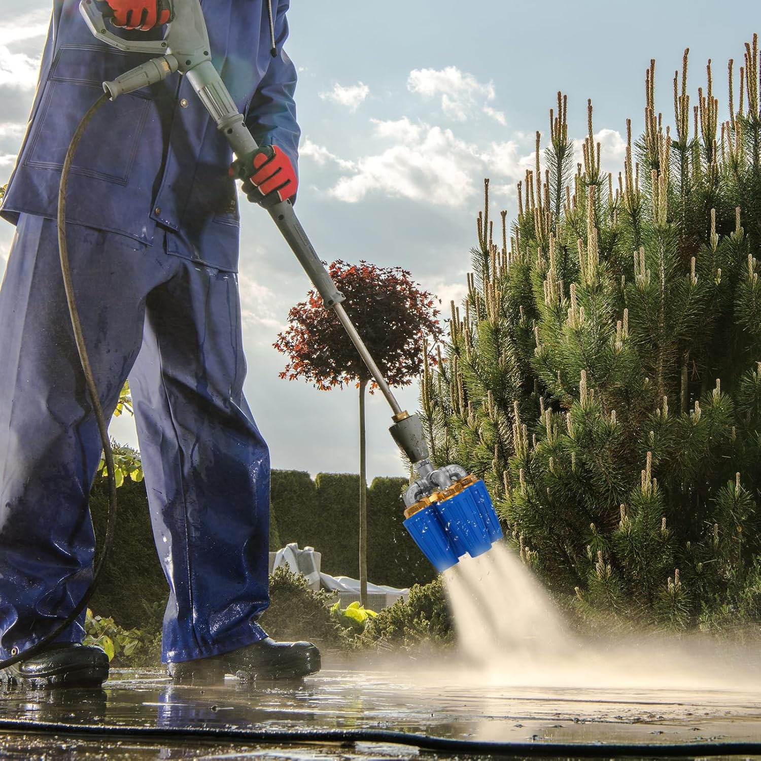 4-in-1 Turbo Nozzle Pressure Washer, 360° Rotating Turbo Nozzle For Power Washer with 1/4" Quick Connector, 4000 PSI, Quadruple Pressure Washer Tips Turbo Nozzle