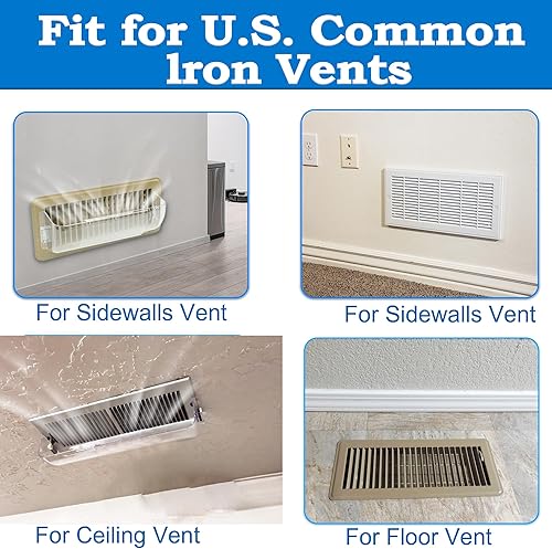 Miniatura 6 de Deflector de calefacción y ventilación para rejillas, pared lateral, techo, registros de piso - Ajuste entre 9"-14", cubiertas magnéticas de