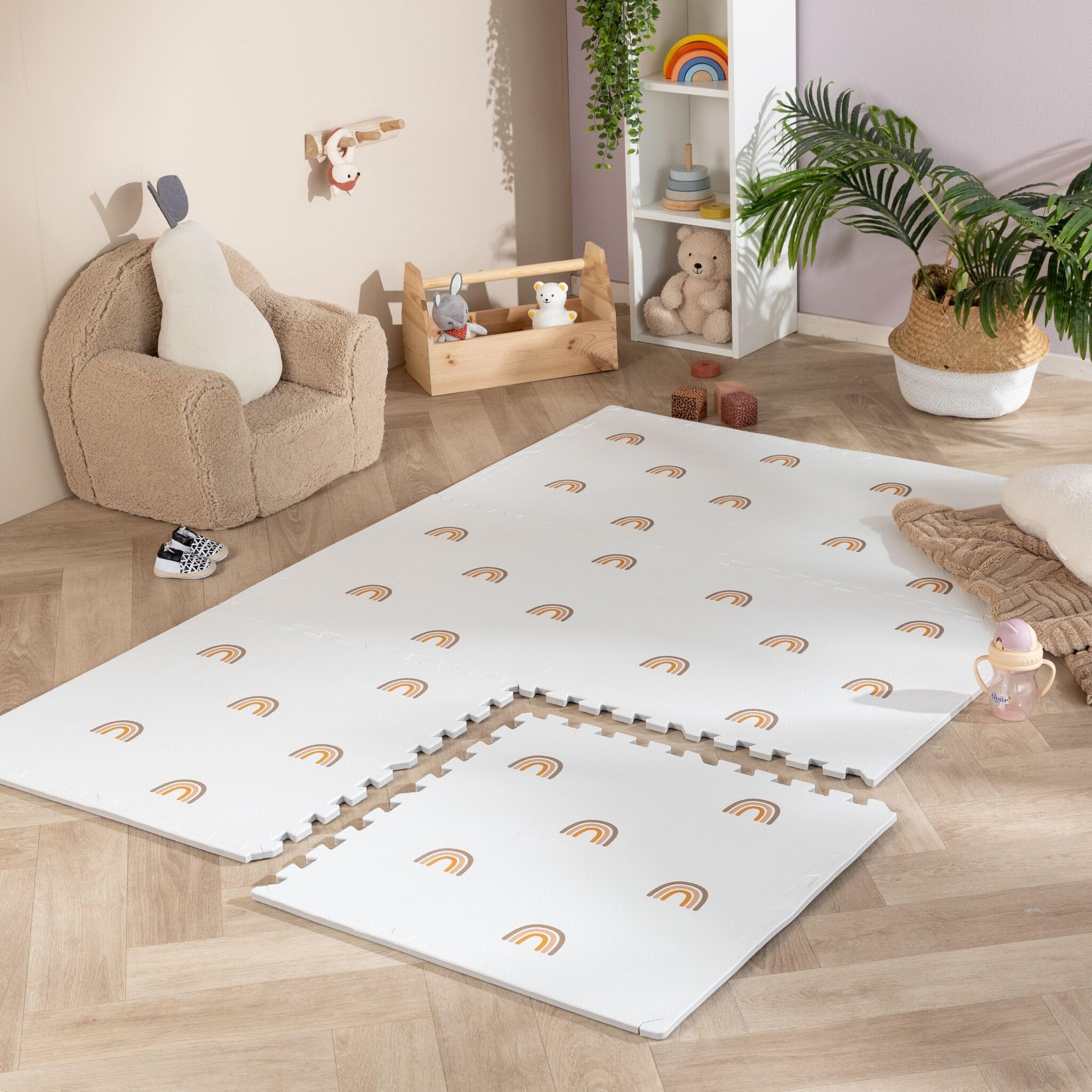 FRAAI | Home & Living Mata piankowa puzzle - Alfie Rainbow Biały - Pianka EVA - - Dywan