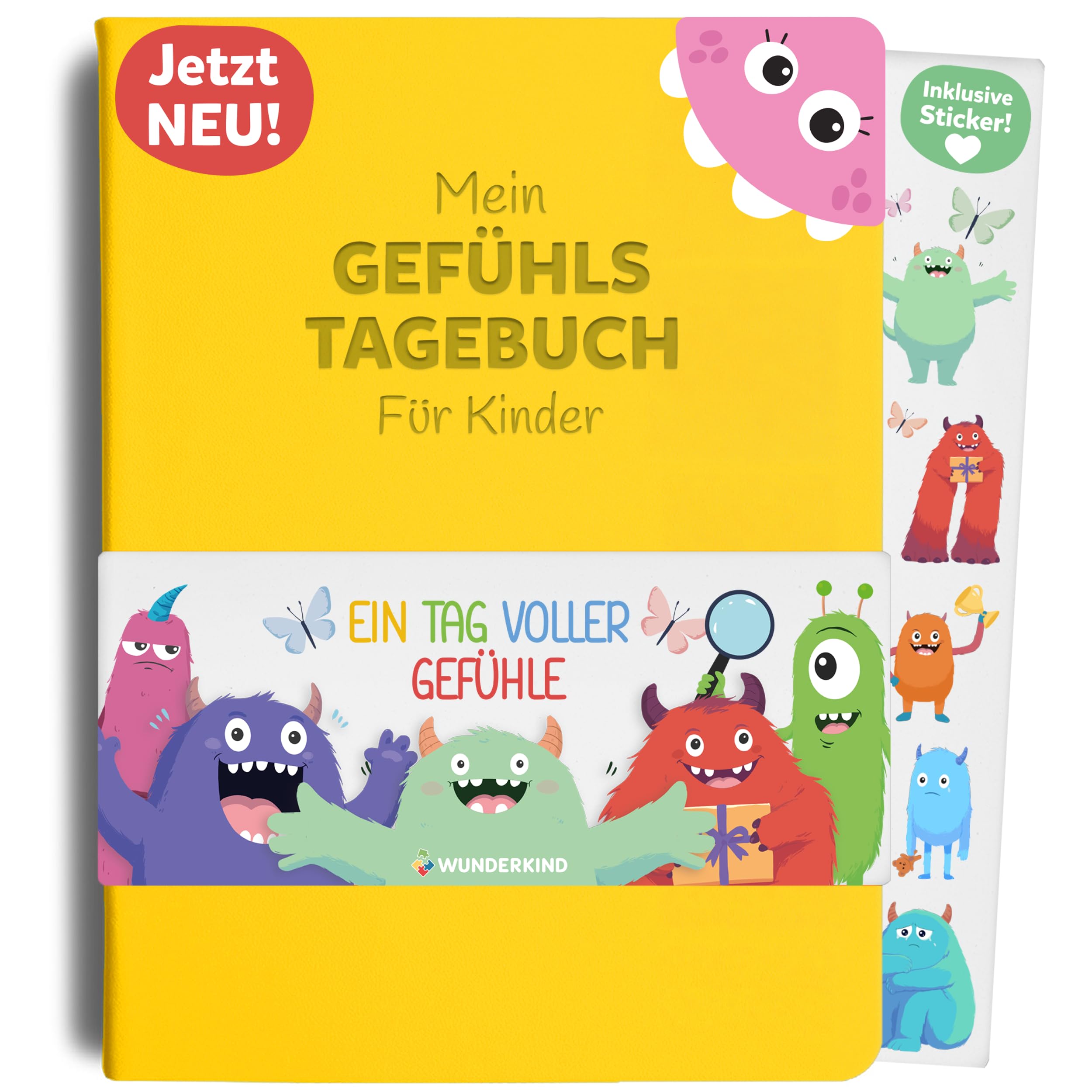 Wunderkind Feeling Diary Children 6-12 Years, Honey Yellow, Honiggelb