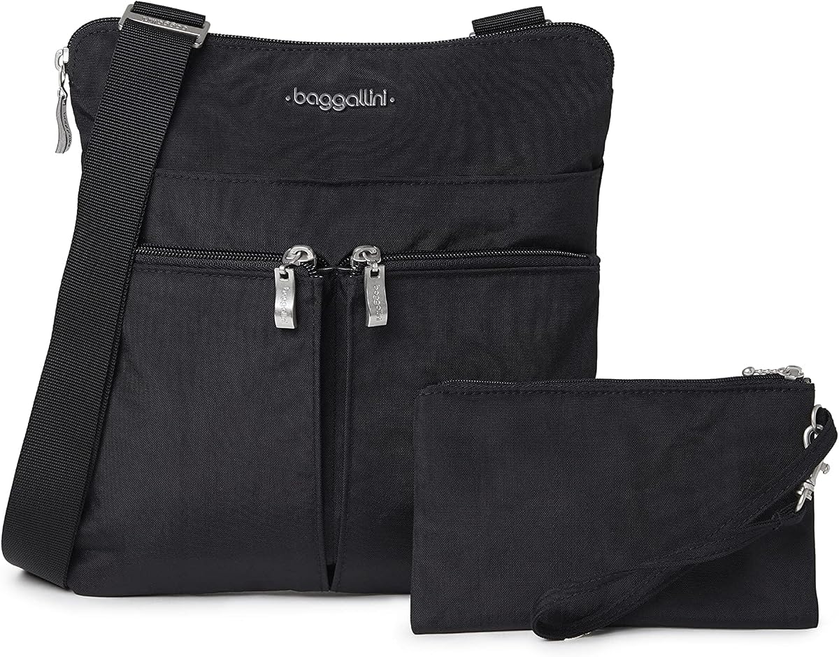 Horizon Bolsos cruzados para mujer de 10 x 10,5, bolso de mano ligero de nailon RFID resistente al agua con pulsera incluida