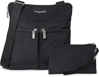 Horizon Bolsos cruzados para mujer de 10 x 10,5, bolso ligero de nailon RFID resistente al agua con pulsera incluida